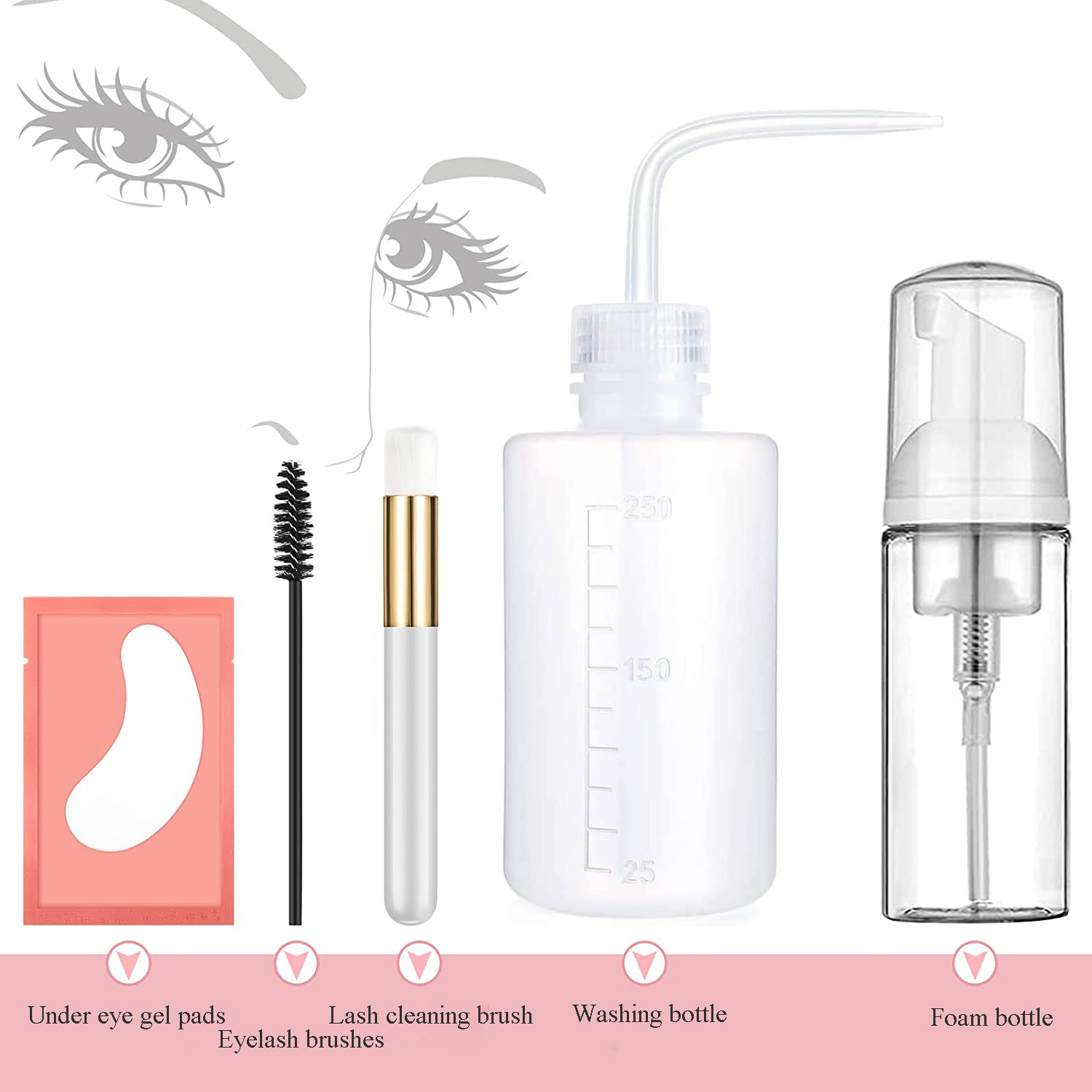 Kit per la pulizia dell'estens - Eyelash Extension Wash Kit recensione e prezzo