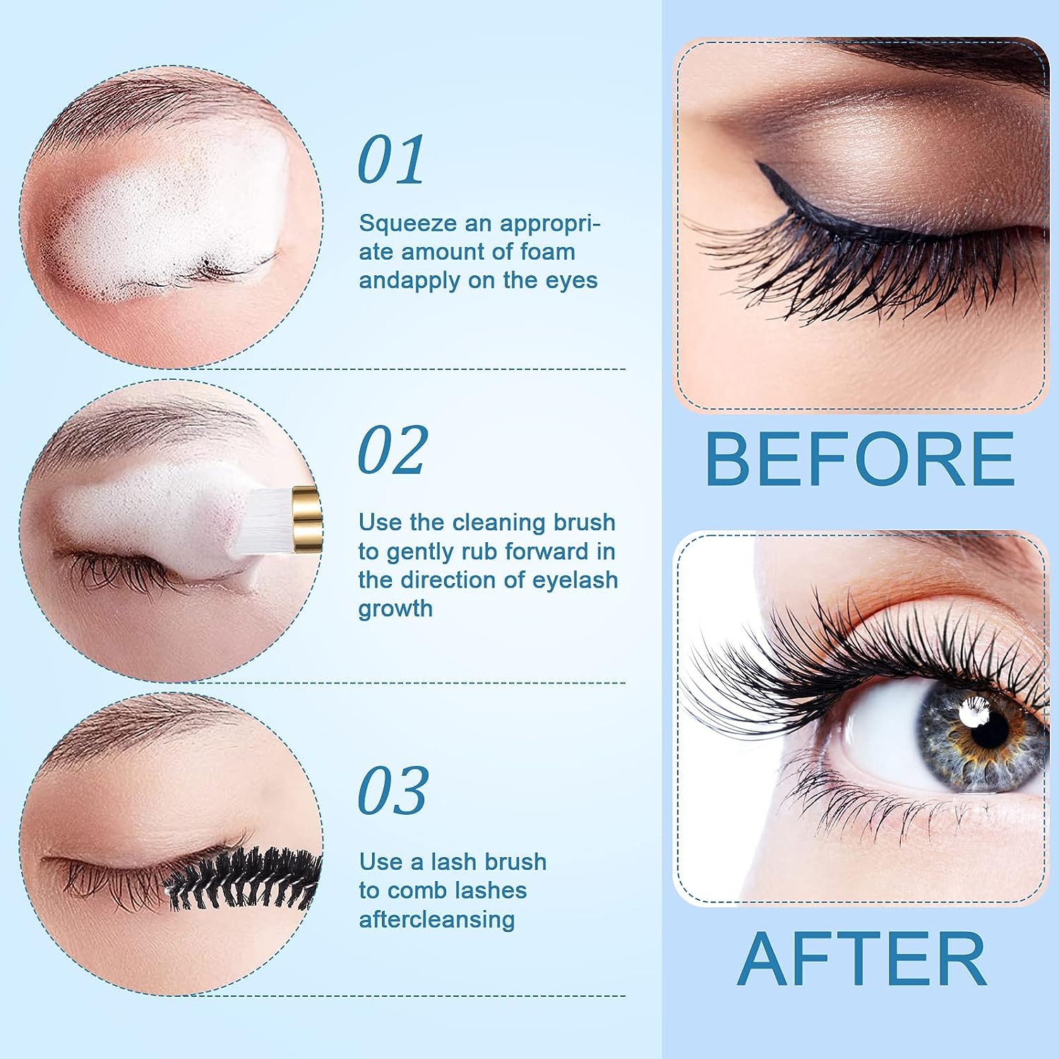 Set per la pulizia delle cigli - Eyelash Extension Wash Kit recensione e prezzo